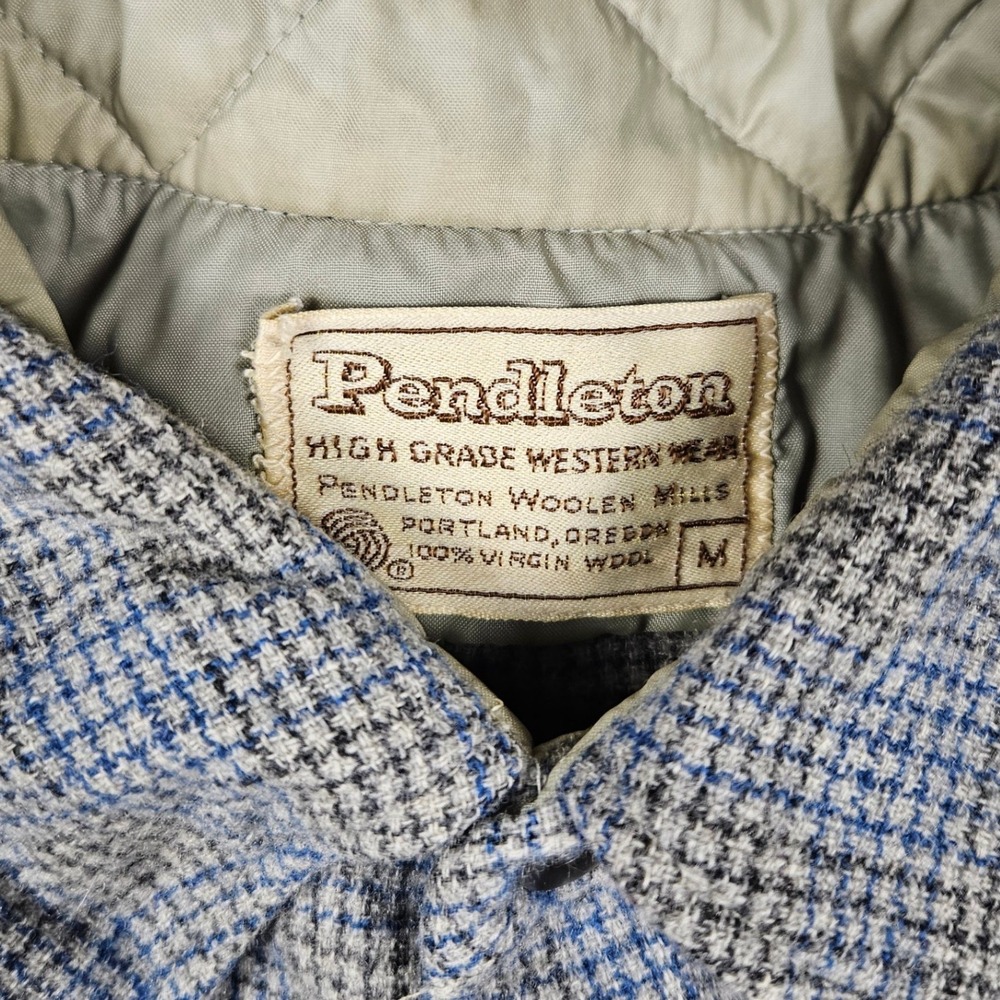 Pendleton Men's Medium Blue Gray Wool Button West… - image 3